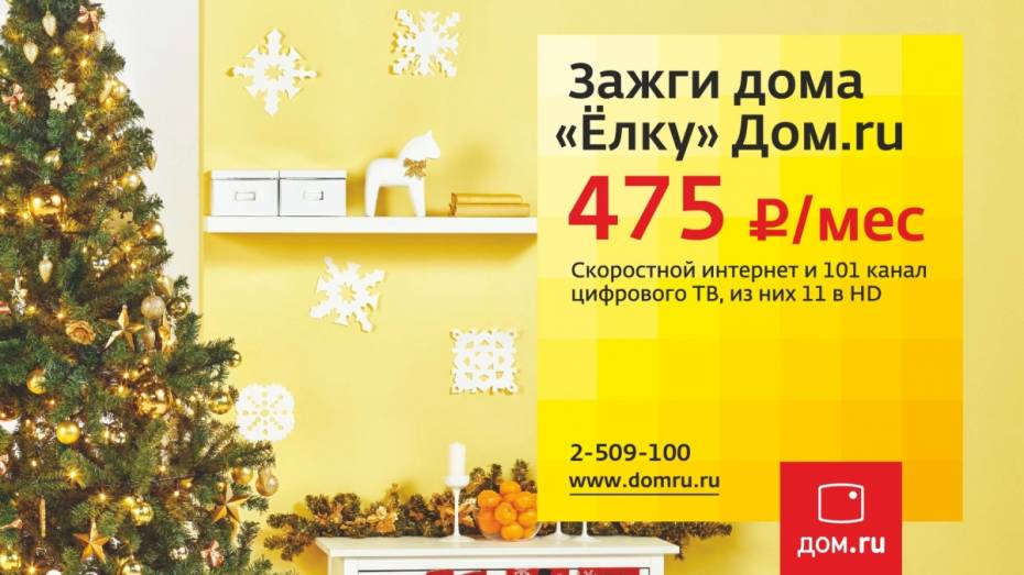 «Дом.ru» предложил воронежцам новогодние скидки на интернет и ТВ