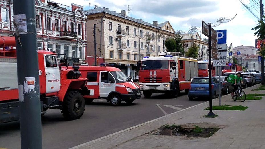 Пожарные машины заполонили проспект Революции в Воронеже из-за ложного вызова