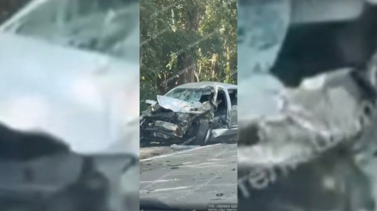 Машина всмятку: жуткое ДТП в воронежском Шилово попало на видео