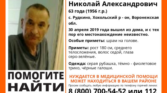 Волонтеры позвали на поиски пропавшего под Воронежем 63-летнего мужчины