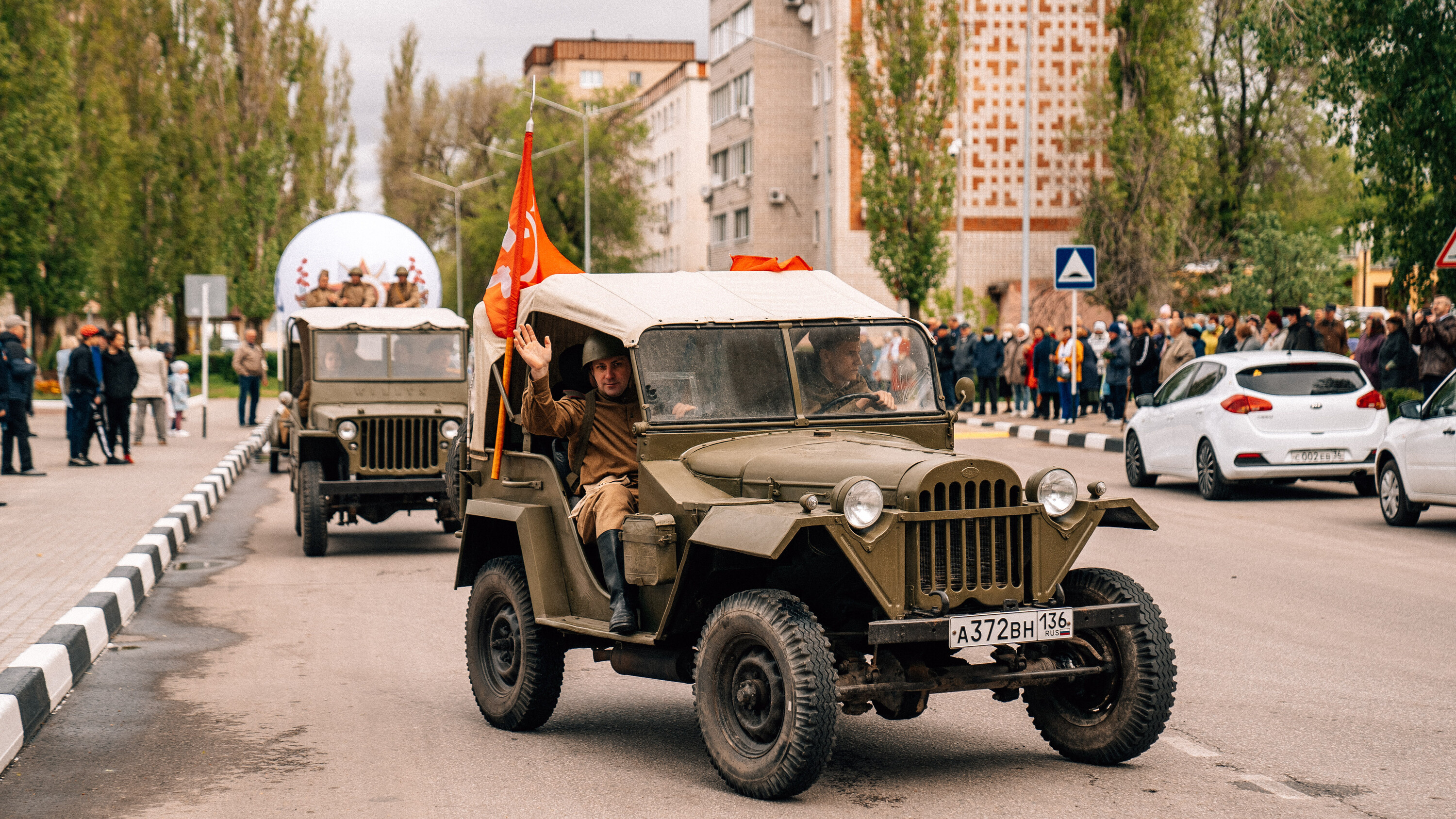 Автоколонна военной техники времен Великой Отечественной войны прошла 9 мая  в Нововоронеже