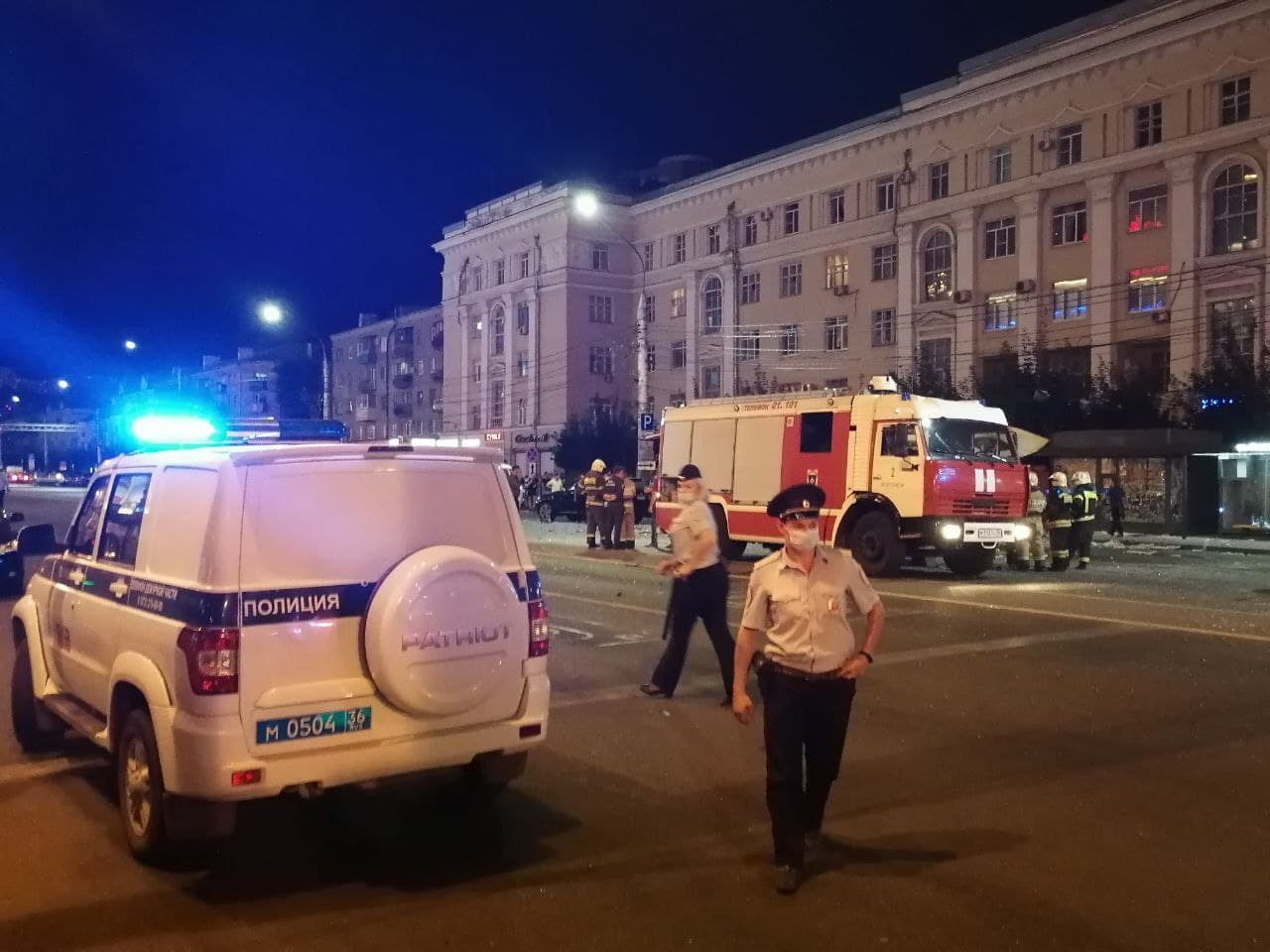 Взрыв в автобуса в центре Воронежа
