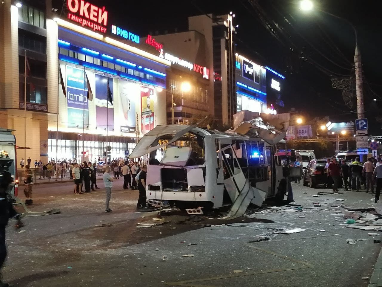 Взрыв пассажирского автобуса в центре Воронежа