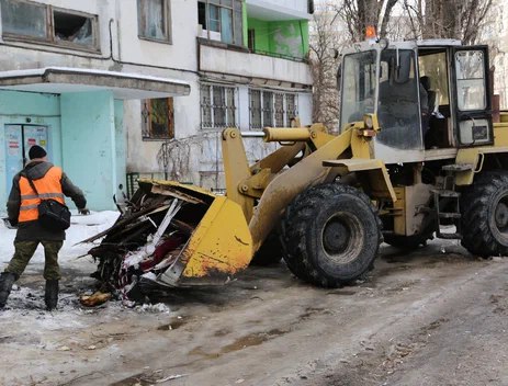 Уборка последствий взрыва газа в Воронеже