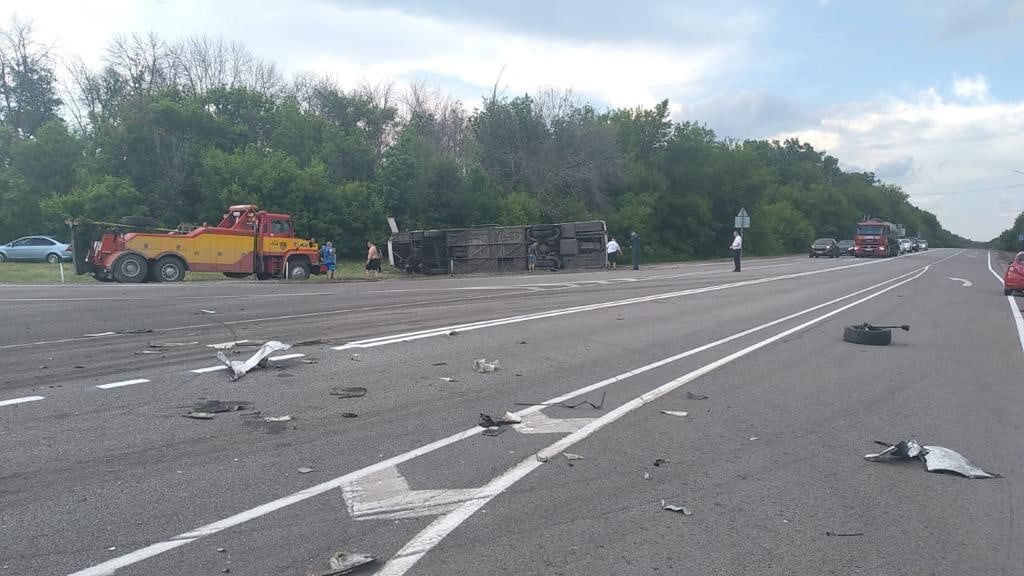 Авария с воронежским рейсовым автобусом в Липецкой области