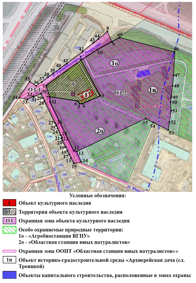 Схема границ зон охраны братской могилы № 15 из проекта постановления