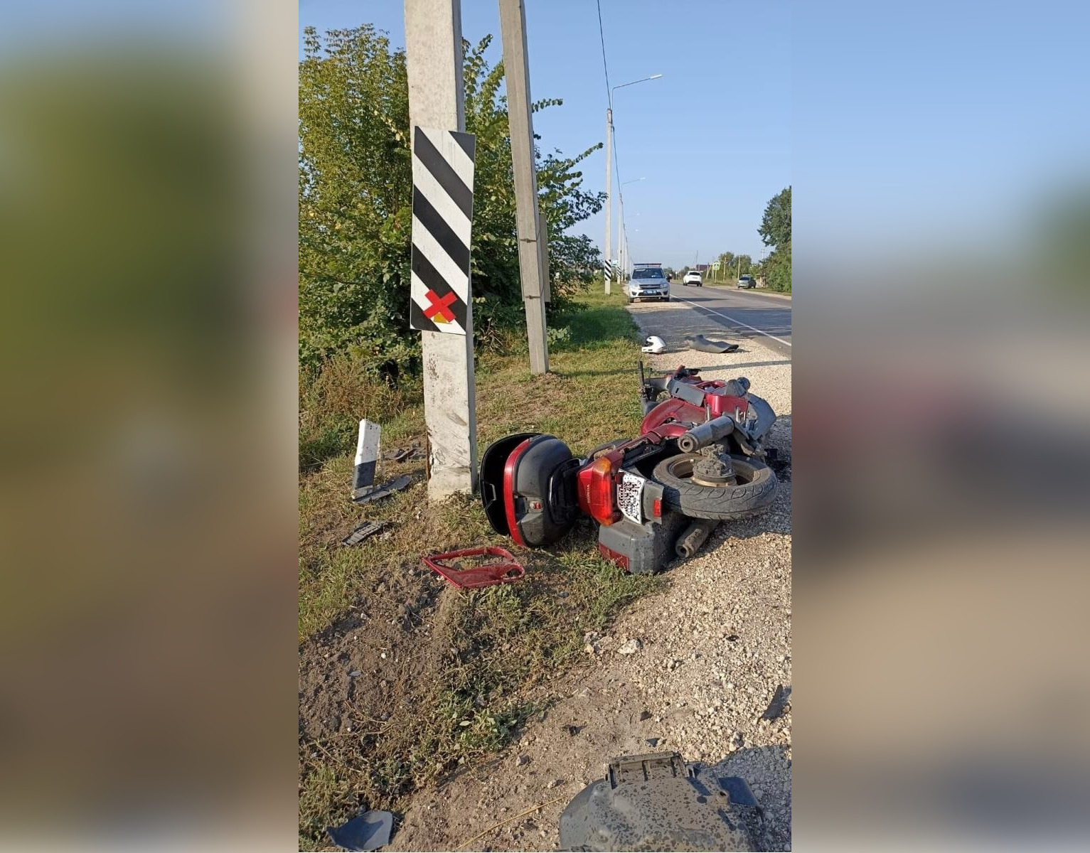 Под Воронежем 35-летний мотоциклист погиб после столкновения с опорой ЛЭП