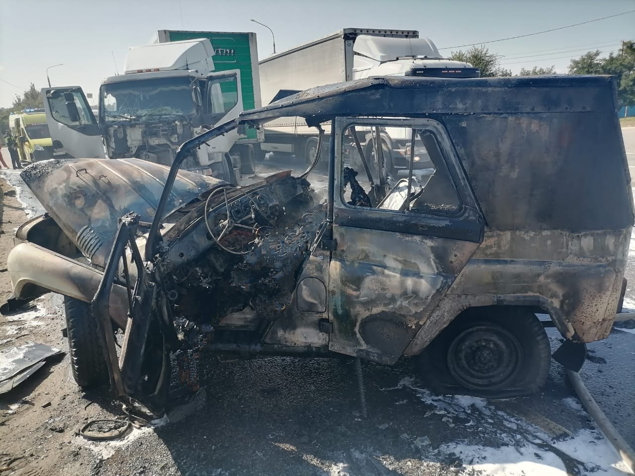 Появилось новое видео ДТП на воронежской трассе, в котором заживо сгорели 2  человека