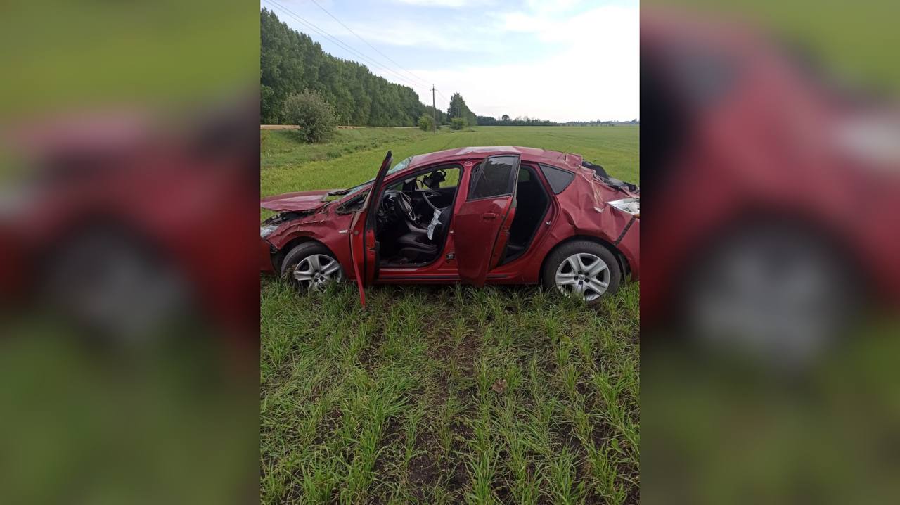 В Воронежской области Opel вылетел в кювет и опрокинулся: водитель и  пассажир пострадали