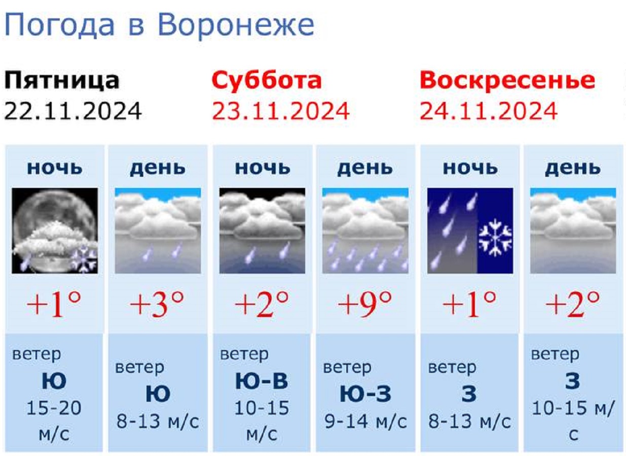 Информация Воронежского гидрометцентра