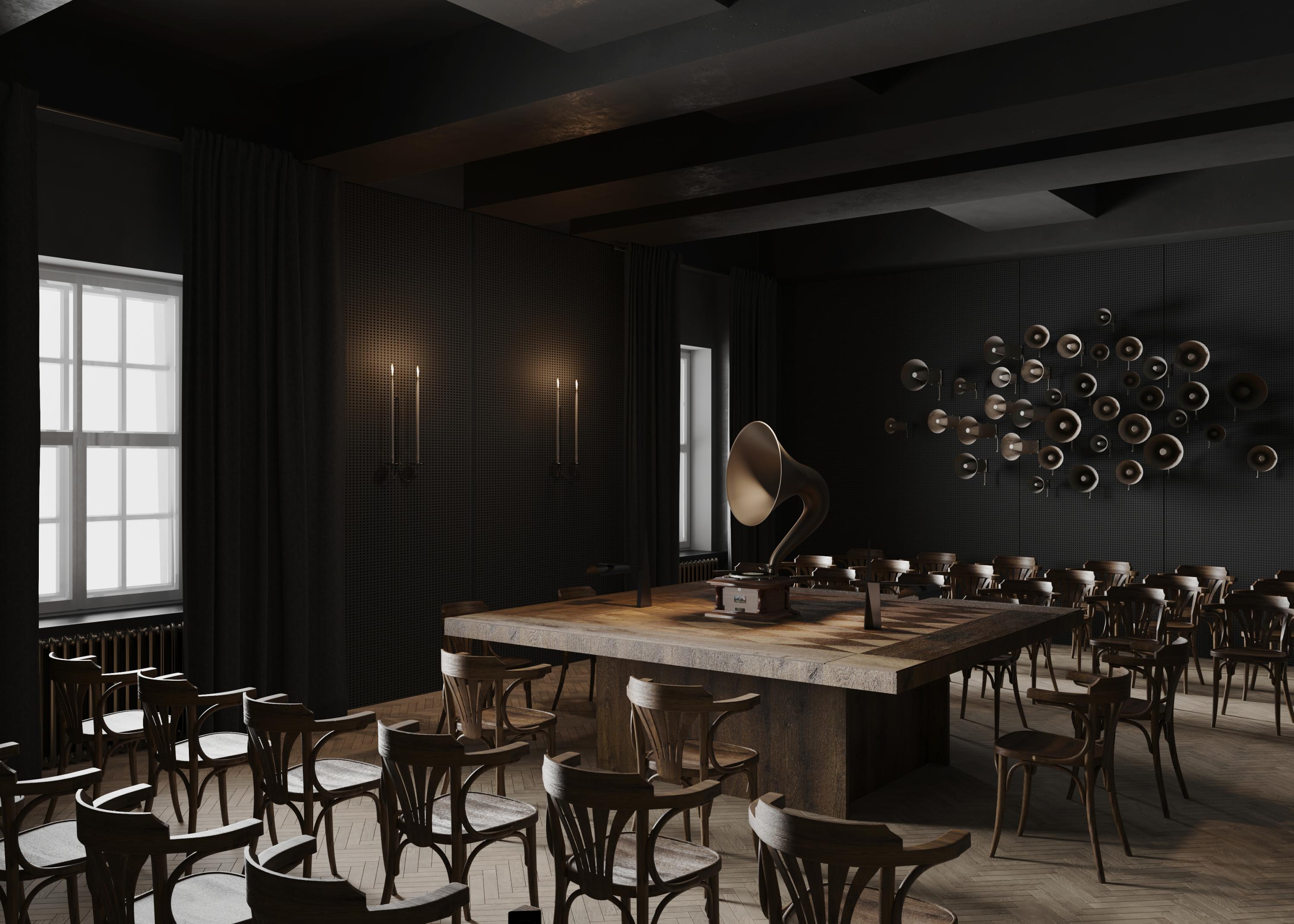 Рендер будущего интерьера Дома Радио (фонотека)