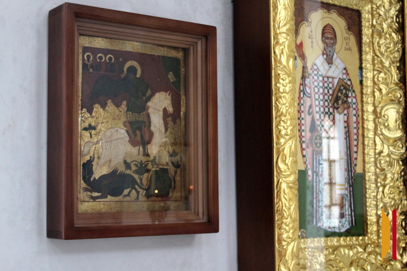 Старинная икона Георгия Победоносца, подаренная Воскресенскому храму.&nbsp;