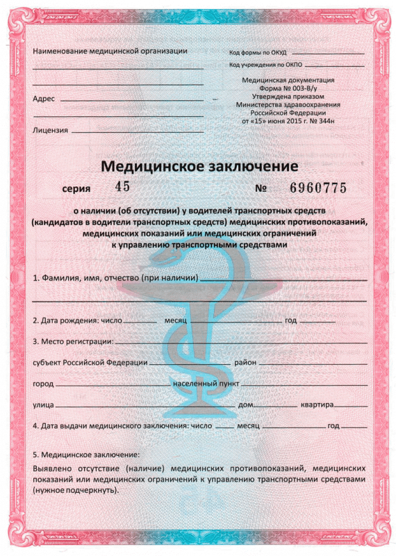 документы для получения водительского удостоверения впервые